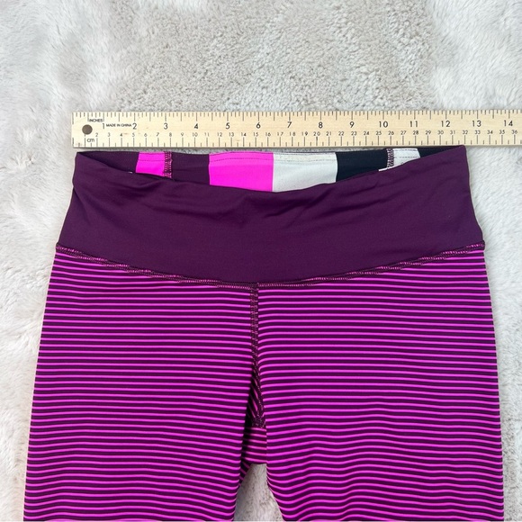 Lululemon Run For Your Life Crop Hyper Stripe Plum Pow Raspberry Glo Light 6 - Picture 6 of 8